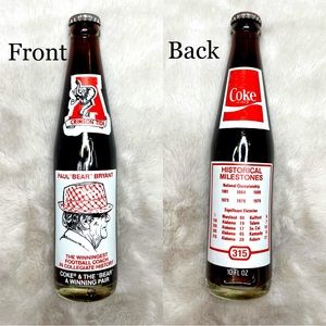 *Vintage* (1) Coke Bottle 1979 Paul “BEAR” Bryant Full 10 Oz. NEW/Unopened